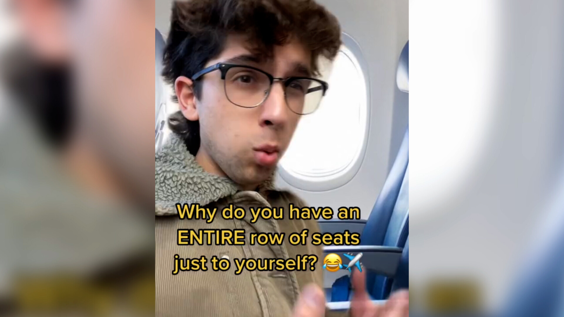 So hast du im Flugzeug eine komplette Sitzreihe für dich selbst